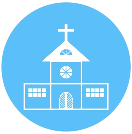 Blue Transparent Church Icon