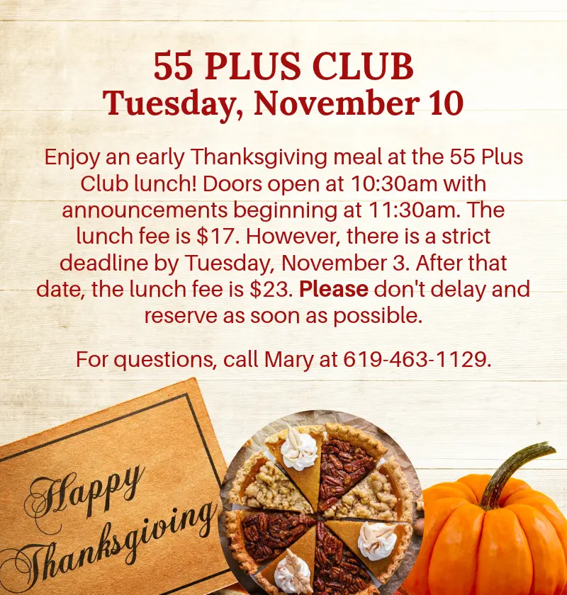 55 Plus Nov Lunch 2026