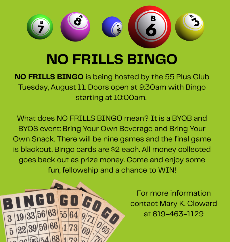 No Frills Bingo 3   Aug 2026