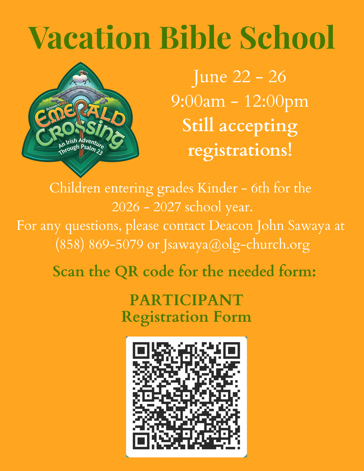 Vacation Bible School 2026 Flyer New