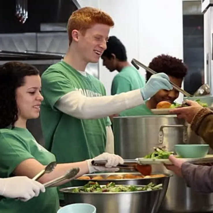 Teen Serving Food Sq