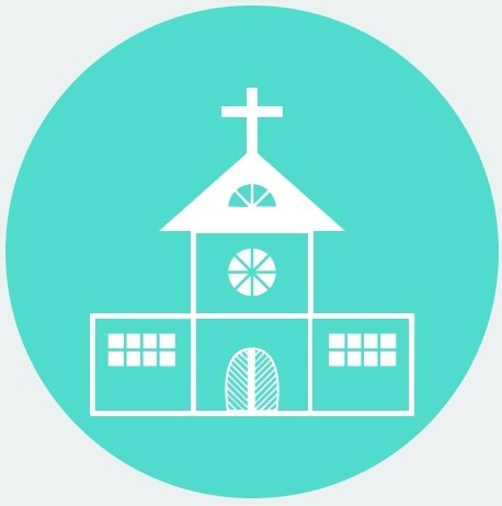 Vectorstock 3104472  Light Tuquoise Church Icon